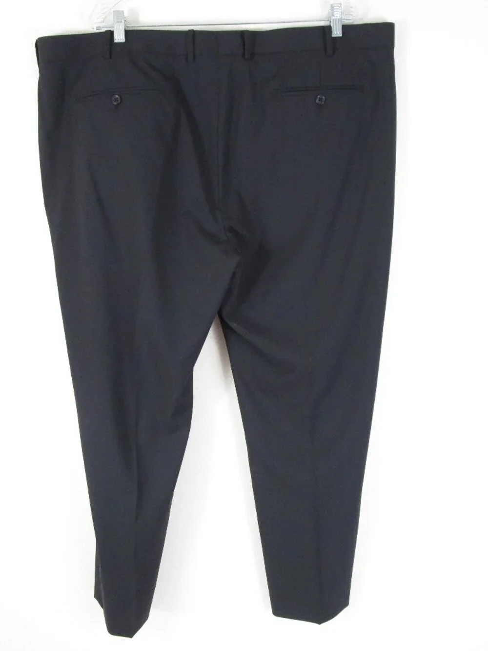 The Black Tux Mens Solid Black Wool Two Button Suit Size 50R Pants 44 X 30